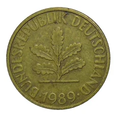 Монета 10 пфеннигов 1989 года D Германия (аверс)