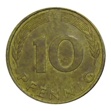 Монета 10 пфеннигов 1989 года D Германия (реверс)