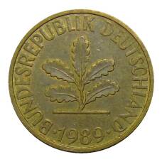 Монета 10 пфеннигов 1989 года D Германия (аверс)