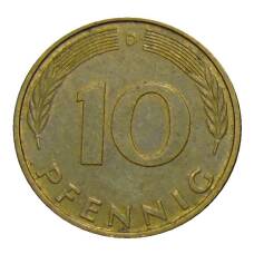 Монета 10 пфеннигов 1989 года D Германия (реверс)