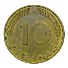 Монета 10 пфеннигов 1989 года D Германия (реверс)