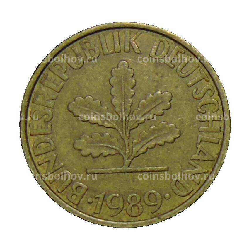 Монета 10 пфеннигов 1989 года F Германия