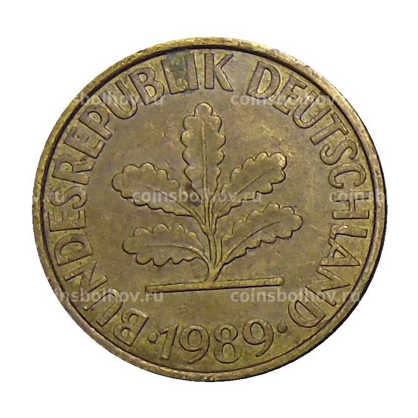Монета 10 пфеннигов 1989 года F Германия