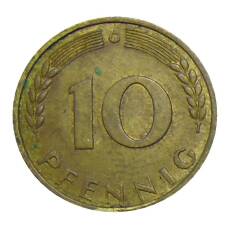 Монета 10 пфеннигов 1970 года G Германия (реверс)