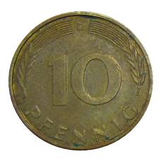 Монета 10 пфеннигов 1986 года D Германия (реверс)