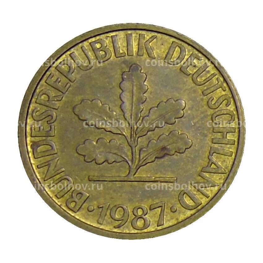 Монета 10 пфеннигов 1987 года F Германия
