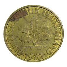 Монета 10 пфеннигов 1987 года F Германия (аверс)