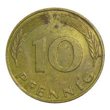 Монета 10 пфеннигов 1987 года F Германия (реверс)