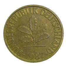 Монета 10 пфеннигов 1987 года D Германия (аверс)
