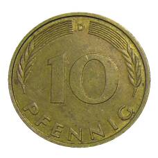 Монета 10 пфеннигов 1987 года D Германия (реверс)