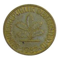 Монета 10 пфеннигов 1987 года D Германия (аверс)