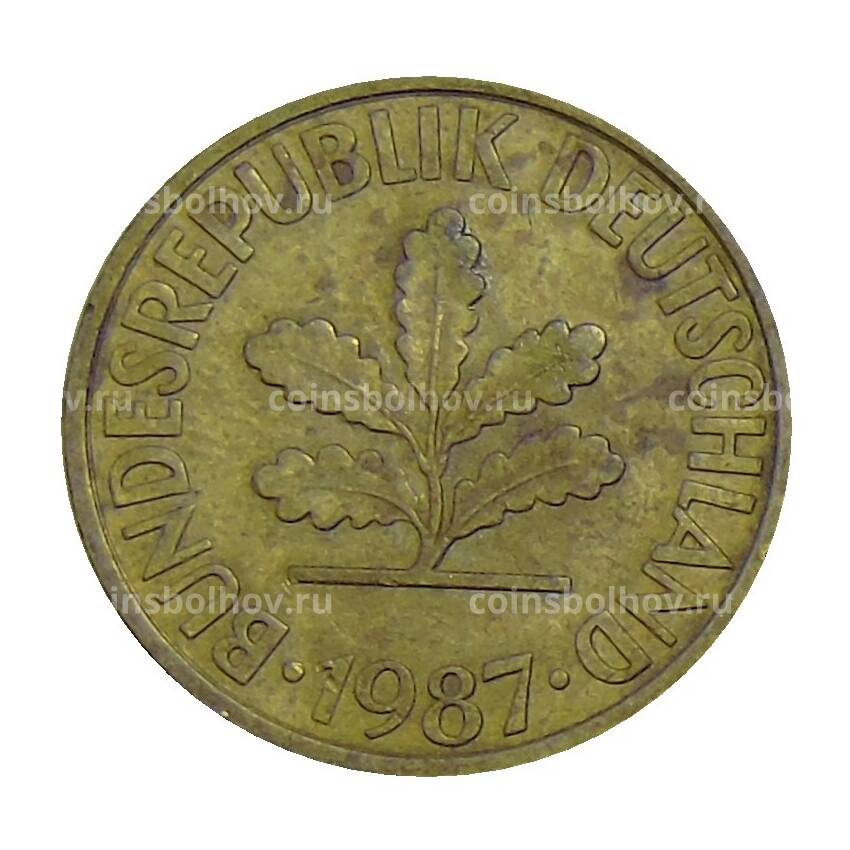 Монета 10 пфеннигов 1987 года G Германия