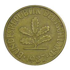 Монета 10 пфеннигов 1987 года G Германия (аверс)