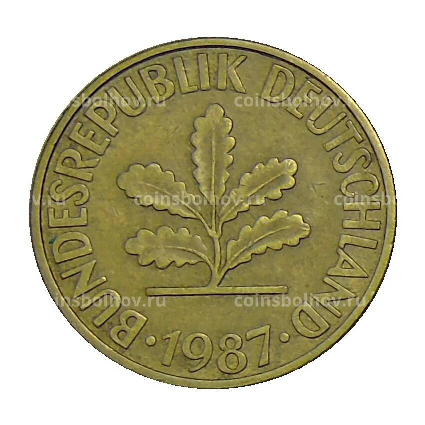 Монета 10 пфеннигов 1987 года G Германия