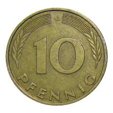 Монета 10 пфеннигов 1987 года G Германия (реверс)