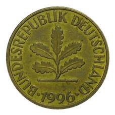 Монета 10 пфеннигов 1996 года J Германия (аверс)