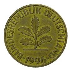 Монета 10 пфеннигов 1996 года J Германия (аверс)