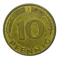 Монета 10 пфеннигов 1996 года J Германия (реверс)