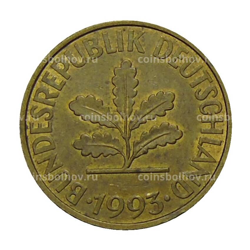 Монета 10 пфеннигов 1993 года J Германия