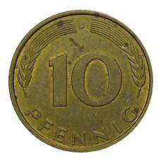 Монета 10 пфеннигов 1993 года J Германия (реверс)