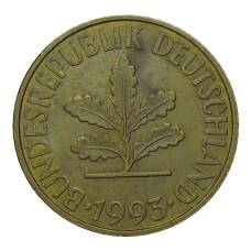 Монета 10 пфеннигов 1993 года J Германия (аверс)