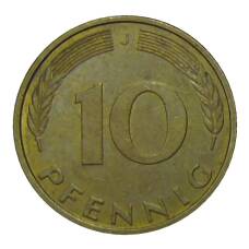 Монета 10 пфеннигов 1993 года J Германия (реверс)