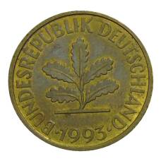 Монета 10 пфеннигов 1993 года J Германия (аверс)