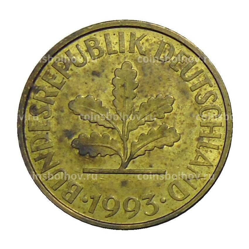 Монета 10 пфеннигов 1993 года F Германия
