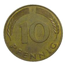 Монета 10 пфеннигов 1993 года F Германия (реверс)