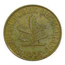 Монета 10 пфеннигов 1995 года J Германия (аверс)