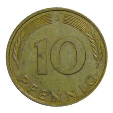 Монета 10 пфеннигов 1995 года J Германия (реверс)