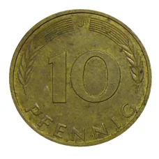 Монета 10 пфеннигов 1995 года J Германия (реверс)