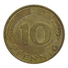Монета 10 пфеннигов 1995 года J Германия (реверс)