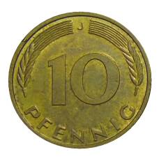 Монета 10 пфеннигов 1995 года J Германия (реверс)