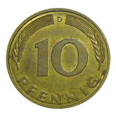Монета 10 пфеннигов 1995 года D Германия (реверс)