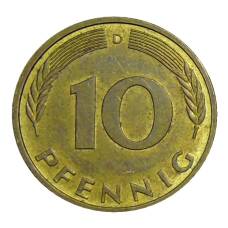 Монета 10 пфеннигов 1995 года D Германия (реверс)