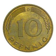 Монета 10 пфеннигов 1995 года D Германия (реверс)