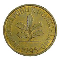 Монета 10 пфеннигов 1995 года F Германия (аверс)