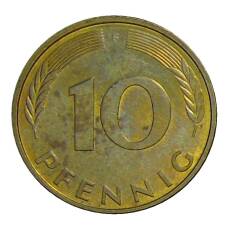 Монета 10 пфеннигов 1995 года F Германия (реверс)