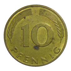 Монета 10 пфеннигов 1995 года F Германия (реверс)