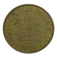 Монета 10 пфеннигов 1989 года J Германия (аверс)