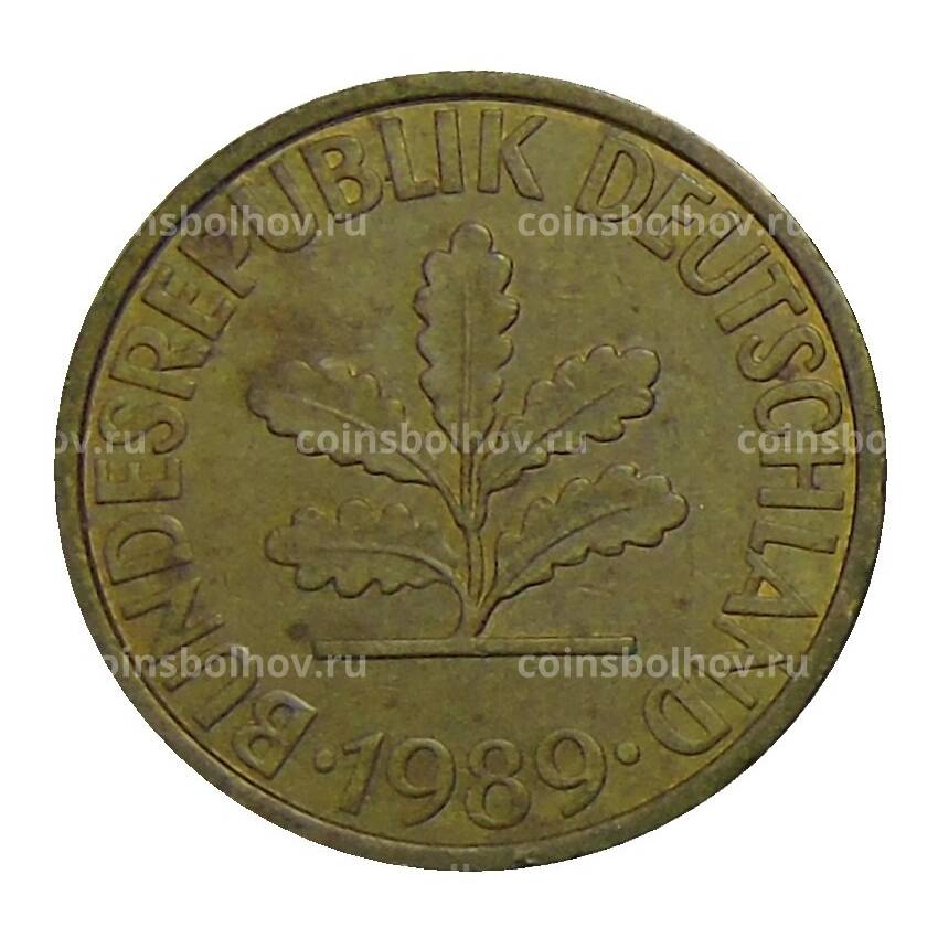 Монета 10 пфеннигов 1989 года J Германия