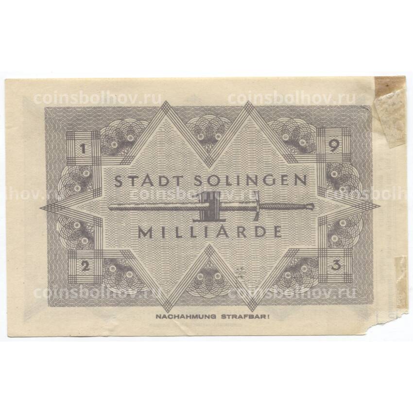 Банкнота 1000000000 марок 1923 года Германия — Нотгельд (Золинген) (вид 2)