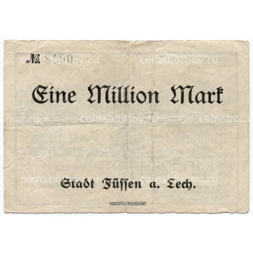 Банкнота 1000000 марок 1923 года Германия — Нотгельд (Фюссен) (вид 2)