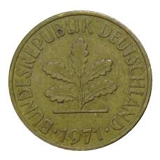 Монета 10 пфеннигов 1971 года J Германия (аверс)