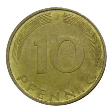 Монета 10 пфеннигов 1971 года J Германия (реверс)