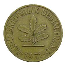 Монета 10 пфеннигов 1971 года J Германия (аверс)