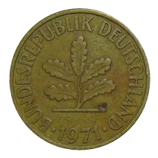 Монета 10 пфеннигов 1971 года J Германия (аверс)