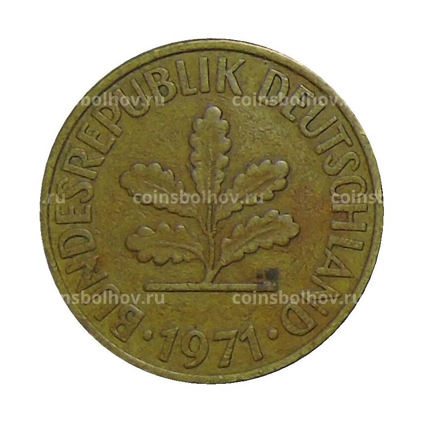 Монета 10 пфеннигов 1971 года J Германия