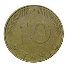 Монета 10 пфеннигов 1971 года J Германия (реверс)